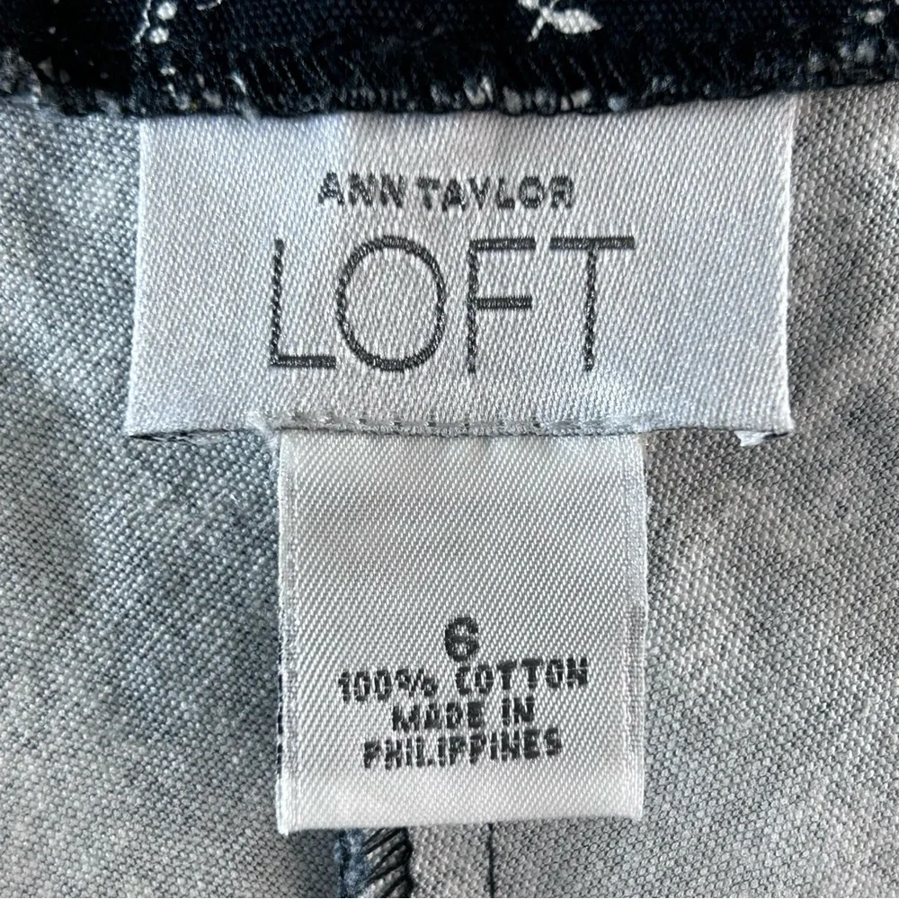 LOFT Black and White Knee-Length Pencil Skirt 47